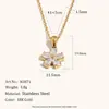Collar colgante personalizado de nicho de alta gama transfronterizo europeo y americano para mujer, acero inoxidable chapado en oro de 18 quilates y colgante de flor de circón