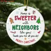Pendente Redondo de Natal Inglês Mais Vendido Transfronteiriço Pingente Decorativo Acrílico 2D Presente de Feriado Acessório de Mochila Pingente de Carro