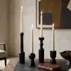 Adorno de candelabro abstracto de madera artesanal retro, de estilo creativo, minimalista y lujoso, para restaurantes, hoteles y casas de huéspedes; textiles suaves y decoración del hogar