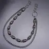 Cadenas para Pantalones Personalizadas Europeas y Americanas, Modernas Cadenas para Pantalones Hip-Hop de Doble Capa con Calavera Oscura, Accesorios Versátiles para Jeans, Cadenas para Pantalones de Gama Alta