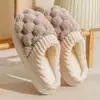 Pantuflas de algodón para mujer en otoño e invierno, para uso en casa en interiores, de suela gruesa, antideslizantes, cálidas, pantuflas de felpa, para pareja, de hombre, de invierno