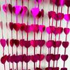 Cortina de seda de 2 m con forma de corazón rosa para puerta, decoración de San Valentín, color rojo, con lluvia ligera y amor, ideal para bodas, 520 unidades