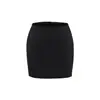 Saia com Bojo Modeladora de Quadril, Cor Sólida Slim Fit, Anti-Exposição, Mini Saia Bodycon, Saia Curta Sexy