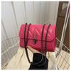 Bolso bandolera commuter con línea de bordado rómbico estilo francés para mujer 2024 nuevo bolso de cadena de moda Texket bolso de hombro cuadrado pequeño
