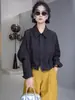 Camisa de Manga Larga Plisada con Dobladillo de Cordón para Mujer, Nuevo Estilo de Primavera, Top Versátil y Único de Manga Murciélago, Sin Arrugas y Ligeramente Elástico