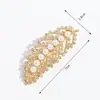 Pinza para el Cabello de Aleación de Lujo Ligero con Diamantes Completos Estilo Coreano, Pinza de Pato Flor Mariposa, Accesorio para el Flequillo Lateral, Adorno para el Cabello de Perla Chapada en Oro