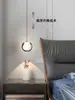 Luminária Pendente Minimalista Estilo Italiano para Quarto, Hall de Entrada da Sala de Estar, Balcão de Bar do Quarto Principal Luminária Pendente de Vidro, Altura Ajustável