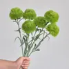 Nuevo Clavel Artificial Transfronterizo Clavel Verde Planta Verde de Gran Venta Bola de Espinas Goma de Tacto Suave Accesorio de Fotografía Decoración de Pompones Verdes