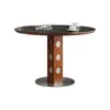 Mesa Redonda Redonda para Comedor de Apartamento Pequeño, Estilo Retro Francés, Mesa de Comedor Doméstica de Pizarra de Madera Maciza, Mesa Redonda Berg, Mesa de Comedor Estilo Mediados de Siglo, Modelo Nuevo