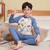 Conjunto de Ropa Interior Térmica de Cuello Medio para Niños y Niñas Otoño e Invierno, Estampado de Dibujos Animados de Manga Larga, Ropa de Casa Cálida