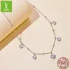 Yinziyun Nueva Cadena para Clavícula de Diamante Mosang de 1 quilate para Mujer, Lujo Ligero, Sentido de Alta Gama, Collar de Plata s925 MSN009