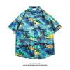 Camisa Hawaiana de Seda de Hielo para Hombre Camisa de Manga Corta de Moda para Hombre Camisa Floral de Playa de Verano para Hombre Ropa de Pareja Chaqueta Holgada