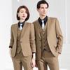 Traje de negocios de alta gama engrosado de otoño e invierno, ropa de trabajo para hombres y mujeres, ropa de trabajo formal profesional de gerente de abogado rojo