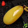 Jinpeli óleo de galinha amarelo cera de abelha antiga âmbar pingente corrente de suéter de cera de abelha colar longo feminino pingente em forma de gota acessórios