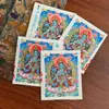 Regong Tibetano Nepal Thangka Pintado à Mão Puro Tara Verde 4*5 Núcleo do Cartão