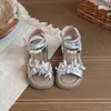 Sandalias Romanas de Caña Alta de Verano para Niñas 2026 Zapatos de Princesa con Lazo para Niños Mayores Suela Suave Sandalias de Playa Abiertas