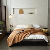 Exportación Transfronteriza Estilo Japonés Wabi-Sabi Color Puro Algodón y Lino Rústico Manta de Gasa Perezosa Se Puede Usar en Todas las Estaciones Manta Transpirable para la Siesta