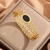 Moda Transfronteriza Pulsera de Acero de Titanio Caliente Femenina No Descolorante Elegante Versátil Personalidad Completa de Diamante Pulsera de Lujo Ligero Red Social Venta al por Mayor