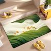 Alfombrilla de Suelo de Barro Diatomeas con Flores para Baño del Hogar, Felpudo Antideslizante para Puerta, Alfombrilla Absorbente de Secado Rápido para Pies, Puerta de Baño, Inodoro