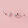 S925 Prata Única Diamante Orelha Prego Feminino Orelha Furo Parafuso Fio Design Orelha Osso Unha Macho Parafuso Parafuso Dormindo Livre Brinco Maré