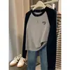 Nueva Camiseta de Algodón Puro de Manga Raglán para Mujer Otoño 2026, Moda de Nicho Versátil Adelgazante Top Interior