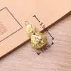 Latón Puro Doble Pez Calabaza Hueca Año Tras Año Abundancia Fortuna y Longevidad Retro Cultural y Creativo Regalo Llavero de Coche Colgante Accesorios