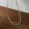 ¡Destello! Collar de dos perlas de plata rota de la Vía Láctea para mujer, cadena de clavícula con diseño de nicho, collar de alta calidad, primavera y verano, nuevo