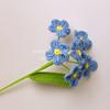 Flores de Crochê Feitas à Mão Miosótis, Buquês de Flores Tricotadas, Flores de Lã Crocheted, Flores Artificiais, Produtos Acabados para o Dia dos Professores