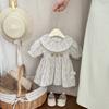 Vestido de Verão de Uma Peça para Menina Estilo Coreano 2025 Novo Estilo Vestido de Princesa Floral Estiloso para Bebê Vestido de Saída de Verão para Bebê