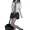 2024 Nueva Camisa de Graduación de Verano para Mayores Top de Manga Corta Camisa Blanca Original JK para Mujer Cintura Ceñida Uniforme