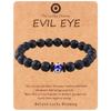 Popular Pulsera Elástica de Piedra Volcánica de 8 mm Ojo de Diablo de Amazon, Joyería Personalizada Transfronteriza Europea y Americana