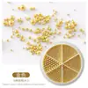 Caixa de Conjunto de Decoração de Unhas Artísticas de Pérola Popular Transfronteiriça com 6 Compartimentos, Pequenas Contas Redondas de Aço Branco Puro e Off-White, Strass de Fundo Plano Acessórios DIY