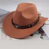 Sombrero de Lana Negro para Mujer de Comercio Exterior Europeo y Americano Primavera y Otoño, Retro Británico de Ala Ancha Versátil para Actuación en Escenario Jazz Hombres