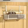 Colgador detrás de la puerta, artefacto para abrigos y sombreros de entrada, estante de almacenamiento montado en la pared, sin perforaciones, tendedero colgante lateral para puerta de dormitorio