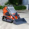 Cargador compacto de orugas/ruedas, mini cargador agrícola, municipal y de jardín de 0.15 metros cúbicos con accesorios intercambiables