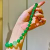 Conjunto de Pulseira e Colar com Design de Crisoprásio Natural de Alta Qualidade, Transparente como Gelo, 10mm