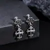 Brincos de Argola Cruzados com Padrão em Aço Inoxidável para Homens, Tarraxas Espirais de Moda de Nicho, Acessórios de Luxo Leve de Alta Qualidade para Mulheres