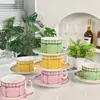 Serie Cisne Transfronterizo Estilo Moderno Europeo Simple de Lujo Ligero Taza de Café y Platillo de Porcelana de Hueso Taza para el Té de la Tarde Regalo para el Hogar