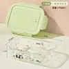 Fiambrera de Vidrio de Borosilicato Alto Caja de Frescura Bol Caja Bento de Frutas Calentamiento por Microondas Uso Especial Caja de Comida para Llevar para Oficinistas