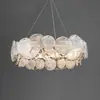 Lámpara de araña de cristal hecha a mano Murano Lujo ligero para sala de estar Lámpara de comedor estilo francés para villa Lámpara de araña redonda estilo crema moderno