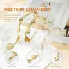 Cadena de cintura de carcasa metálica para mujer, accesorio para falda, cadena versátil para suéter, adorno de cintura bohemio adelgazante, en stock