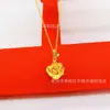 Moda de nicho colgante de rosa latón bañado en oro collar de rosa vintage fabricantes de origen joyería al por mayor