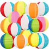 Faroles de Papel con Empalme de Color Transfronterizos Pelota de Playa Faroles Redondos de Papel Temática Hawaiana Faroles Decorativos para Fiesta en la Piscina