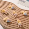 Dibujo Animado Lindo Resina Flock Gatinho Comiendo Pez DIY Corazón de Niña Flequillo Lateral Pinza Pinza de Pico de Pato Accesorios para el Cabello
