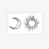 Pegatinas de Tatuaje de Sol y Luna Líneas Retro Minimalistas Sol y Luna Pareja Mejor Amigo Brazo Grande Impermeables Pegatinas de Larga Duración