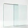 Box de chuveiro com porta de vidro transparente em acrílico, separação seco e molhado, divisória de vidro sem moldura de canto para hotel