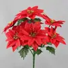 Poinsettia Artificial Transfronteiriça Bonsai Decoração de Natal Flores de Natal de Tecido para Mesa de Conferência Exibição de Inauguração