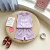 Roupas Infantis Estilosas para Meninas 2026 Verão Novo Conjunto de Duas Peças com Colete Fofo, Camiseta e Shorts Estilo Coreano Exportação