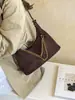 Bolso de luna creciente esmerilado transfronterizo, bolso de cadena de moda de alta gama para mujer, bolso cruzado vintage de gamuza, bolso de mano