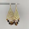 Pendientes de Diamante Hueco Estilo Étnico Pendientes de Botón Moda Retro Joyería para Orejas de Lujo Ligero y Alta Gama para Mujeres